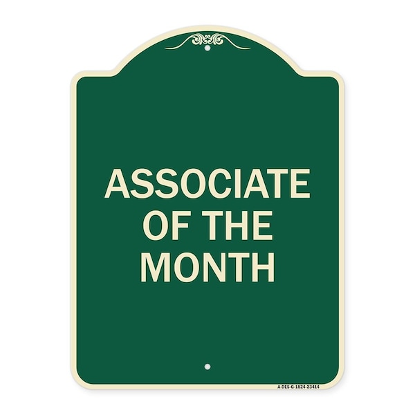 Signmission Associate of the Month Heavy-Gauge Aluminum Architectural Sign, 24" x 18", G-1824-23414 A-DES-G-1824-23414 - main